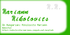 mariann mikolovits business card